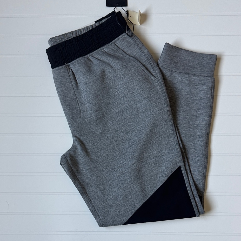 Mens Grey Jogger Pants with Black Accent